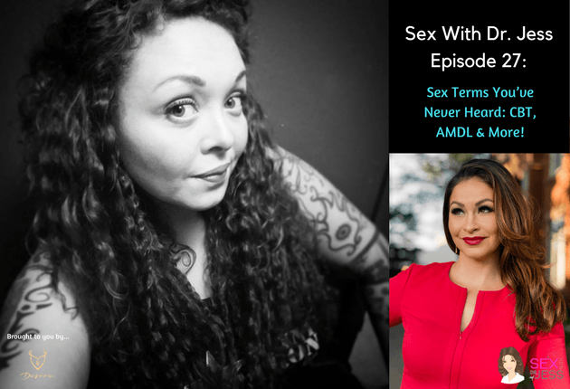Image of Dr. Jess and Sunny Megatron with podcast title - Sex Terms explained