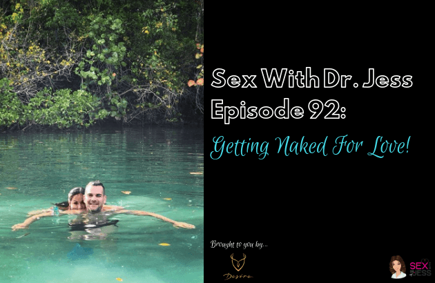 Getting Naked for Love - Dr. Jess and Brandon swimming in a lagoon with crystal clear water